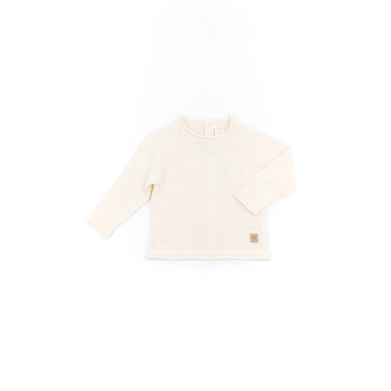 Ribbed open back sweater – White 01