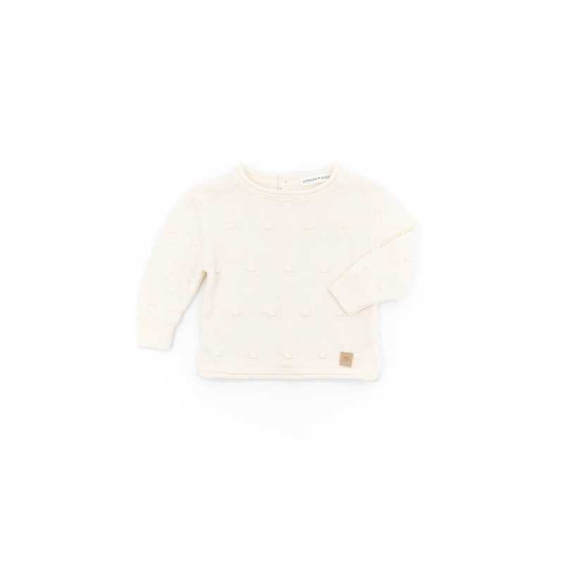 Sweater opening behind mini pom-pom – White 01