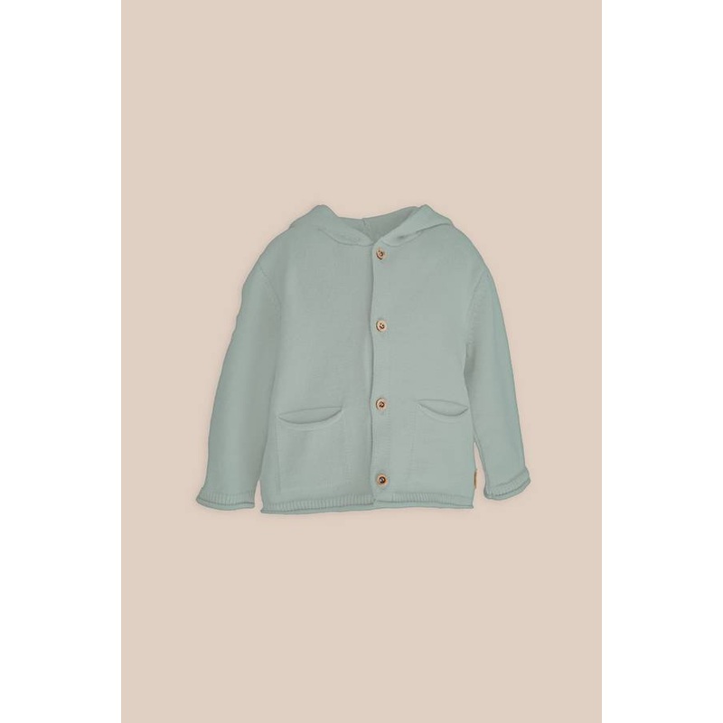 Hooded cardigan with ears – ARMY GREEN 041