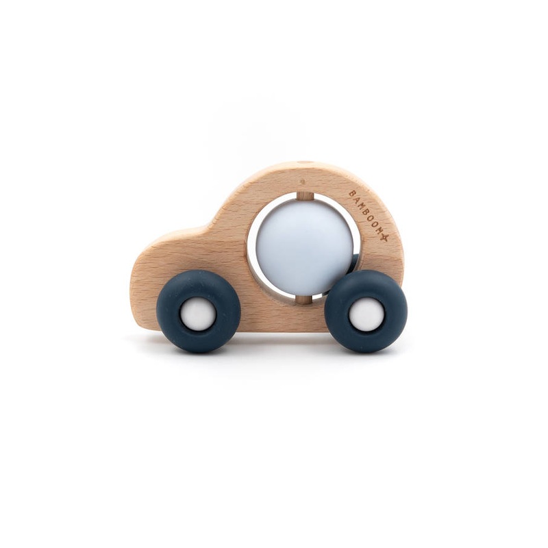 Wood & Silicone Toy Car – Blue & Light Blue – Light Blue 03