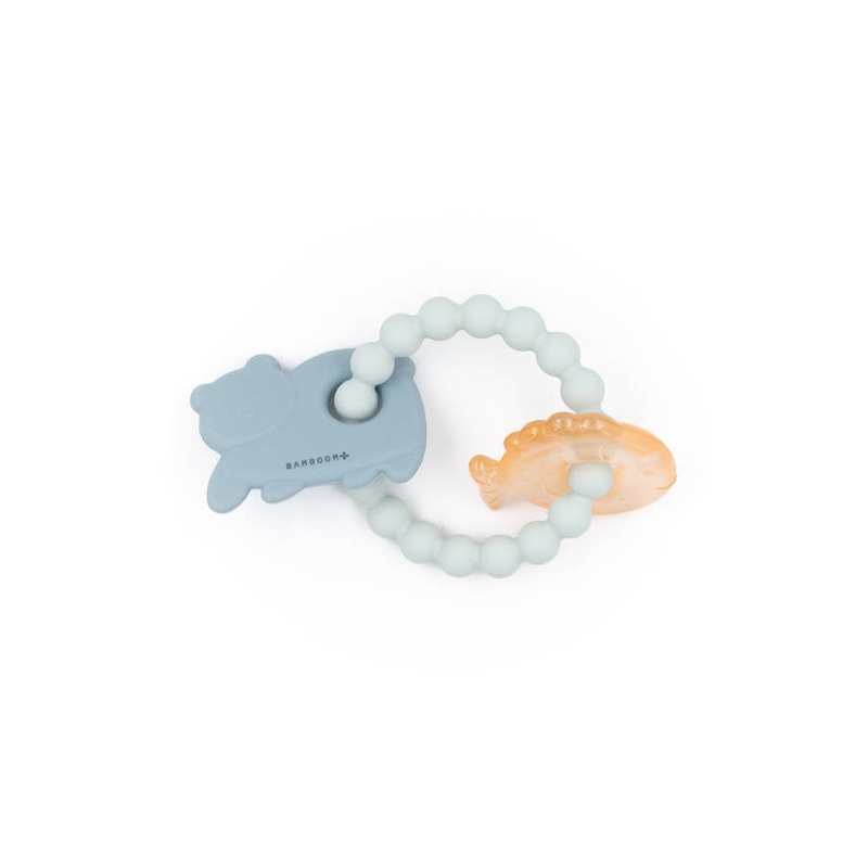 Bear and Fish Teething Ring – OCEAN BLUE 200