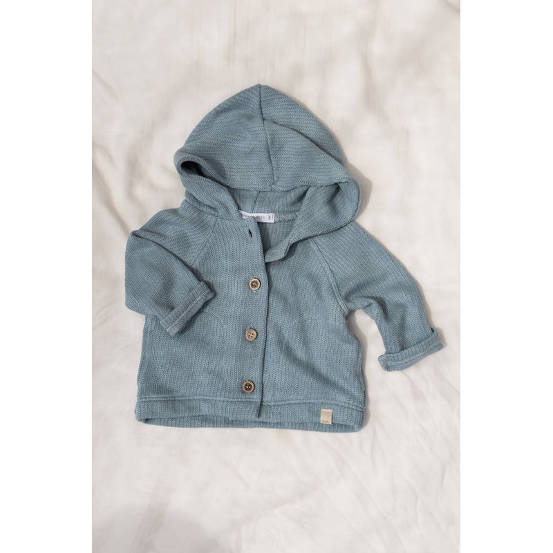 Baby jersey cardigan – SOFT PETROL 717