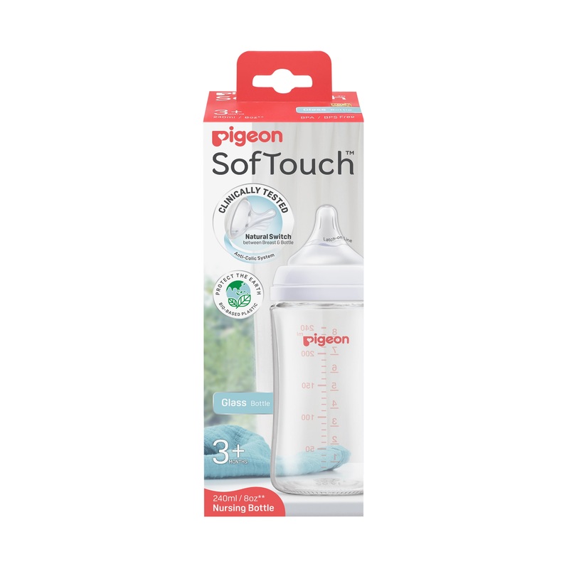 Pigeon SofTouch BPP Nursing Bottle Glass 240ml Logo