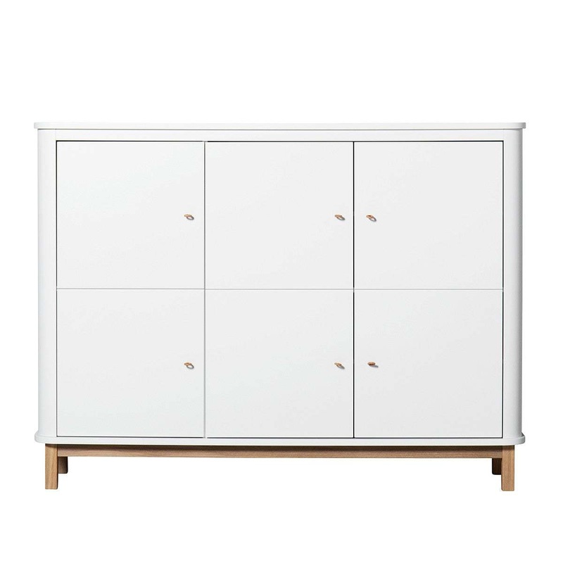 Wood Multi Schrank 3 trig, wei/ Eiche