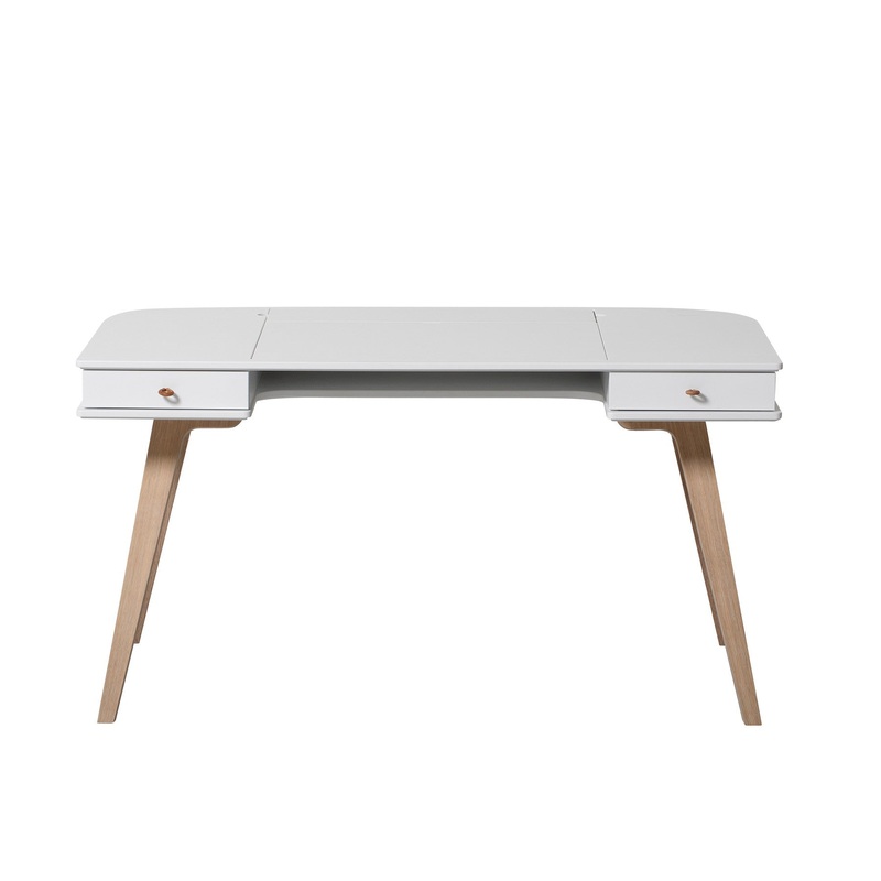 Wood Schreibtisch 66 cm wei/Eiche