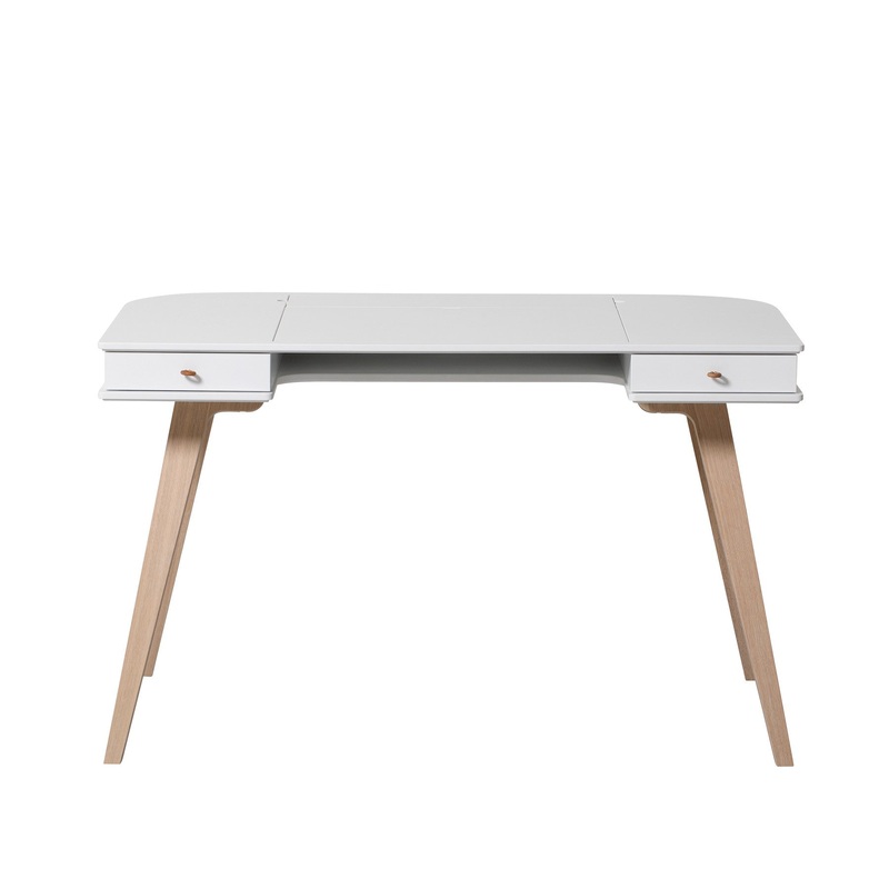 Wood Schreibtisch 72,6 cm wei/Eiche