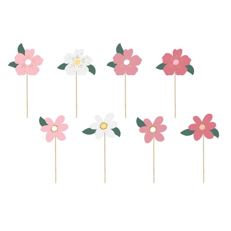 Tortentopper Blumen, Mix, 8 Stck