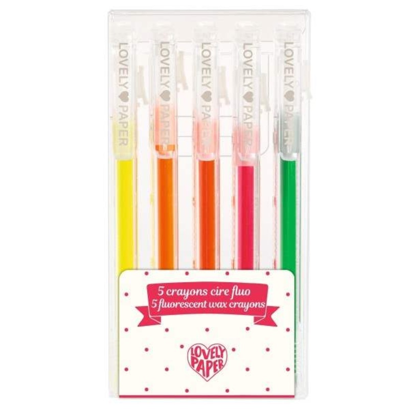 5 Wachsmalstifte Neon