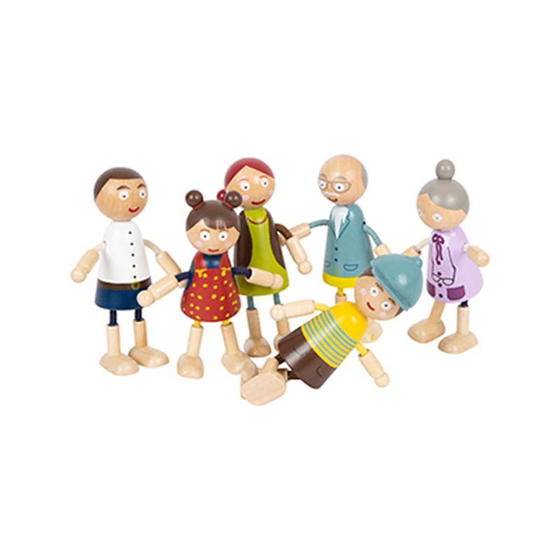 Biegepuppen-Familie aus Holz