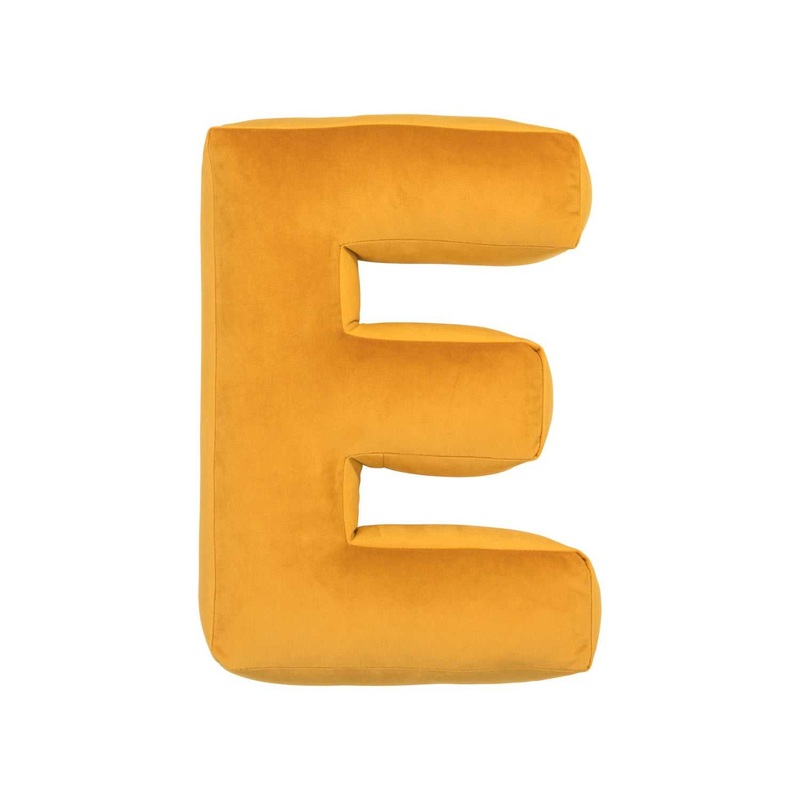 Velourkissen Buchstabe E